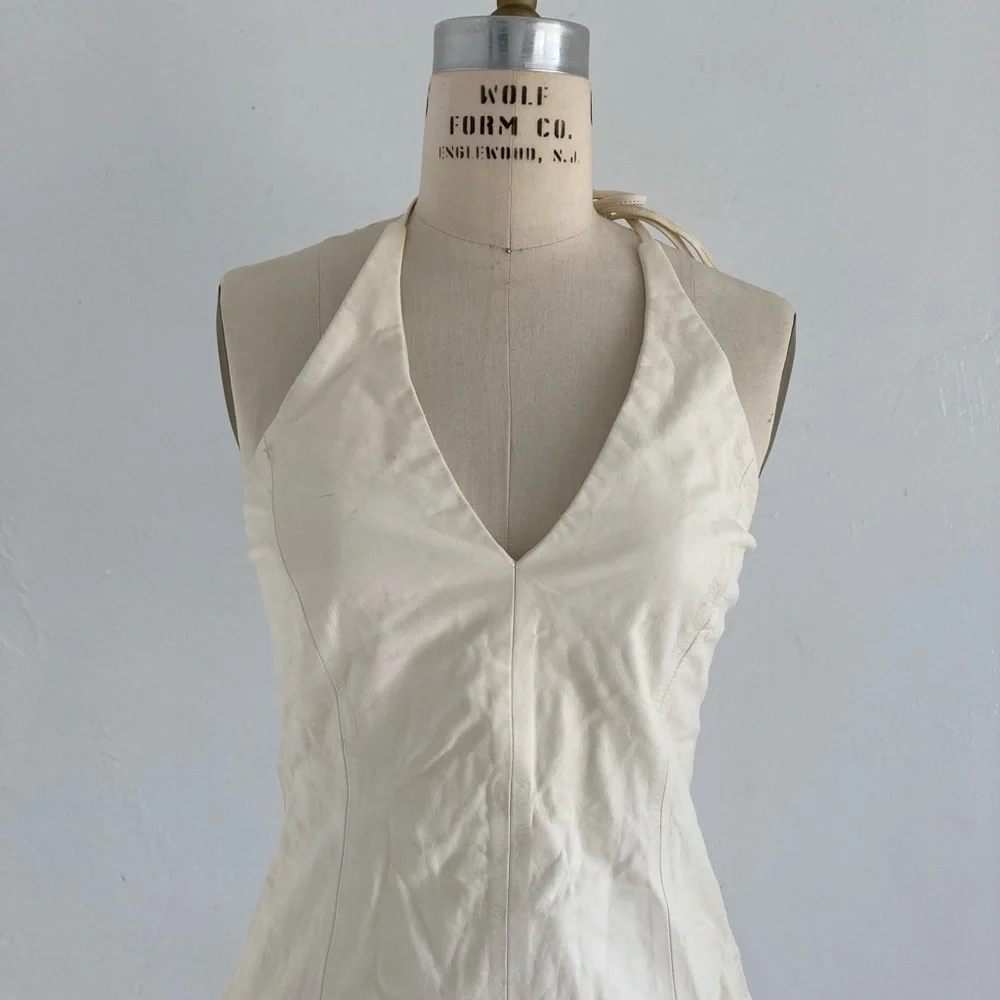 Brand new BIRD by JUICY COUTURE LEATHER HALTER TOP - Picture 1 of 12